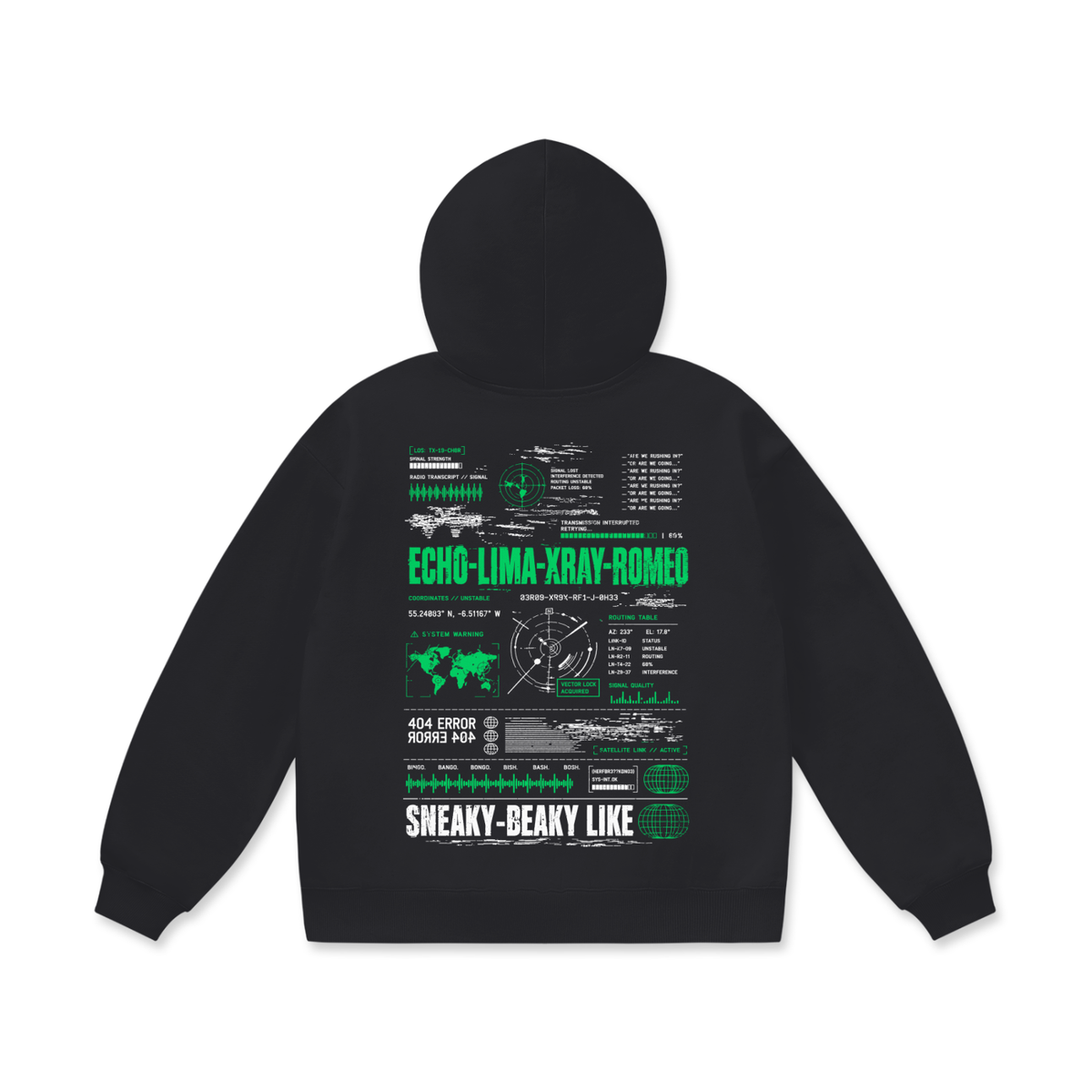 BISH BASH BOSH Graphic Oversized Fleece Hoodie