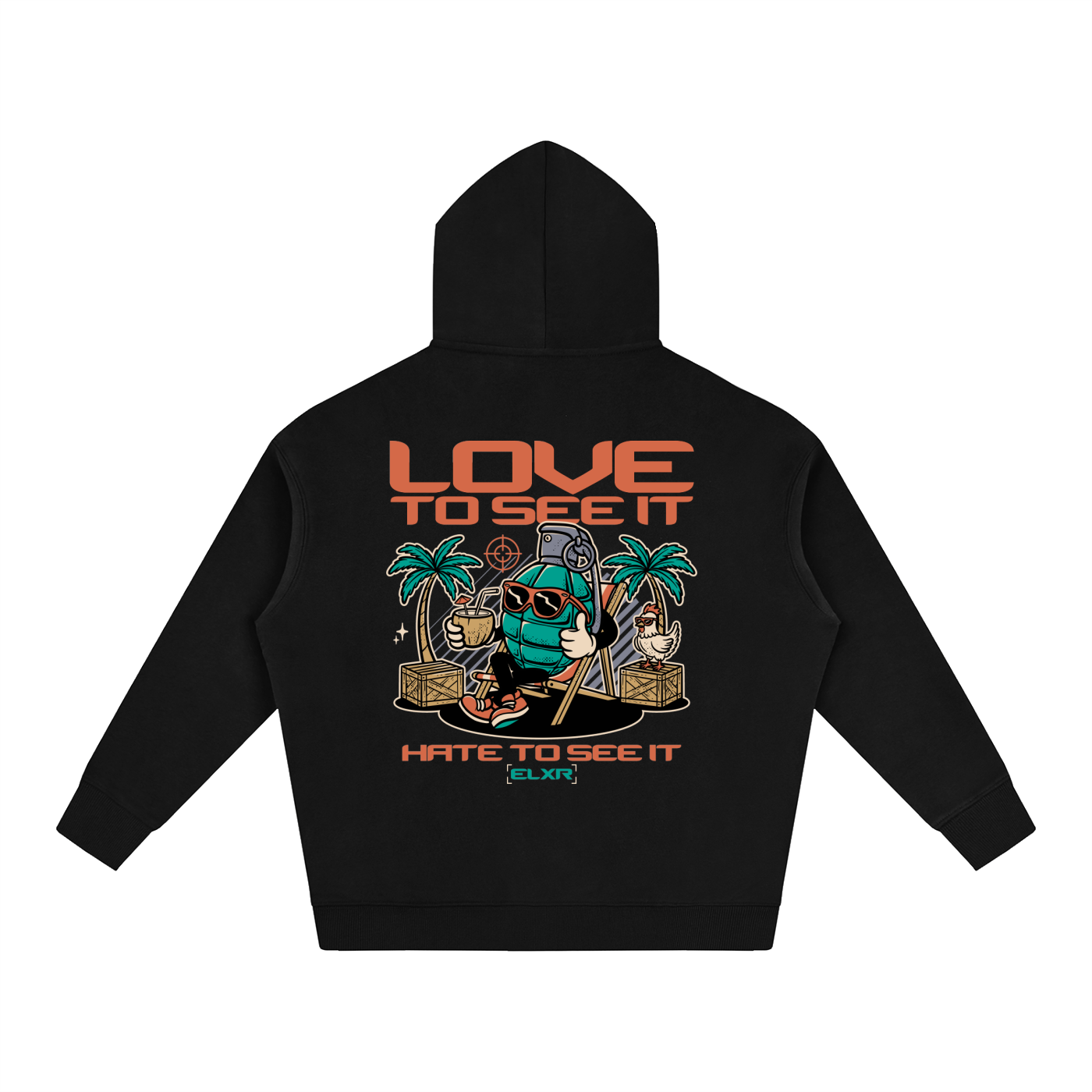 Love to See it Oversize Fleeced Hoodie