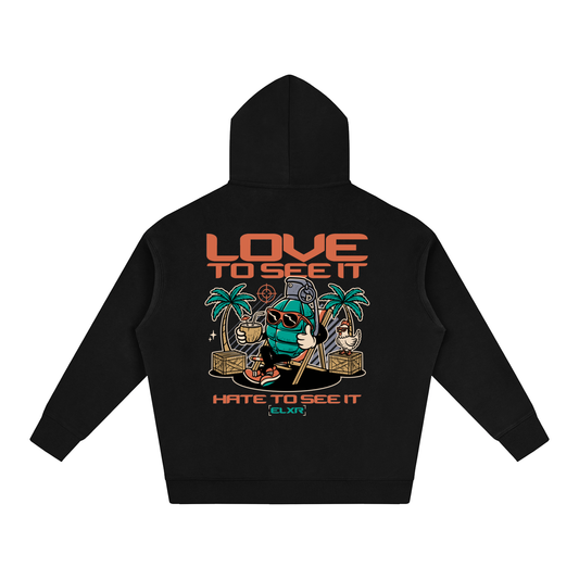 Love to See it Oversize Fleeced Hoodie