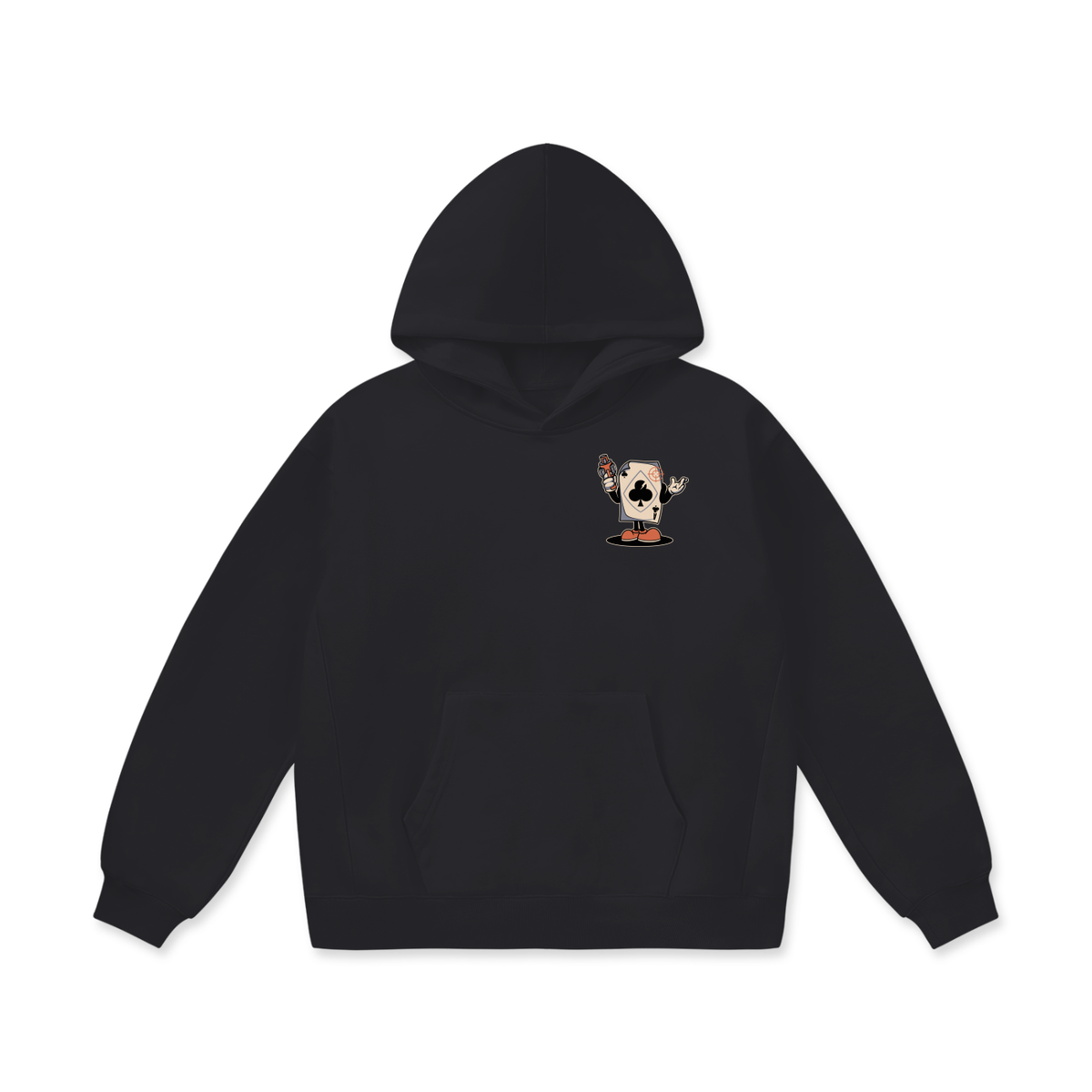 LUCK RUNS OUT Graphic Oversized Fleece Hoodie