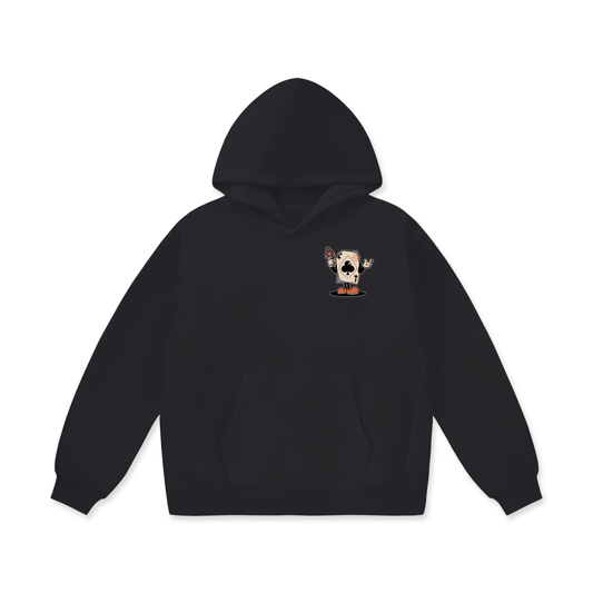 LUCK RUNS OUT Graphic Oversized Fleece Hoodie