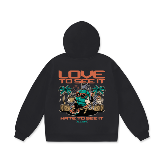 LOVE TO SEE IT Graphic Oversized Fleece Hoodie